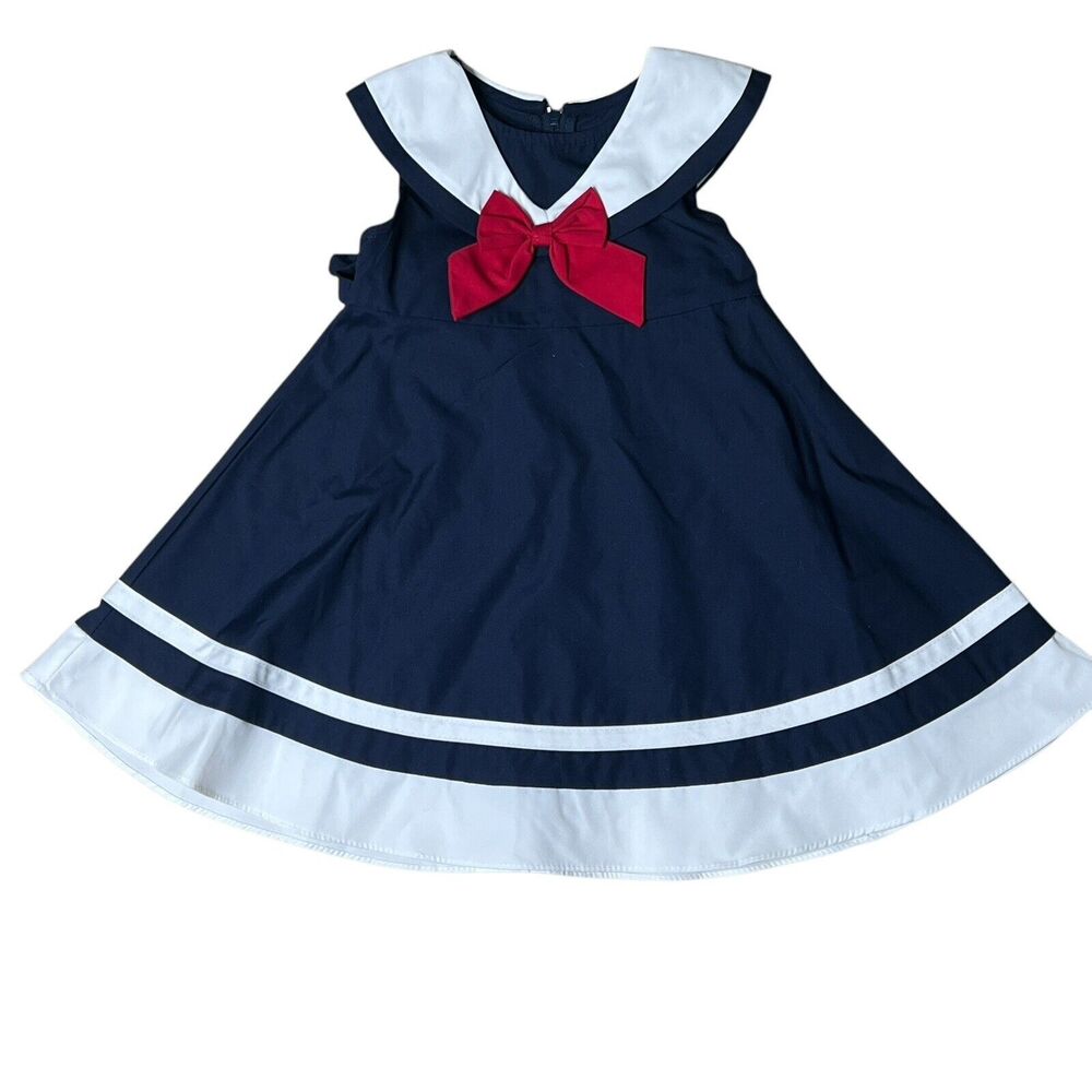 NEW Good Lad Girl’s Size 18 Months Dress Navy Nautical Sailor Collar